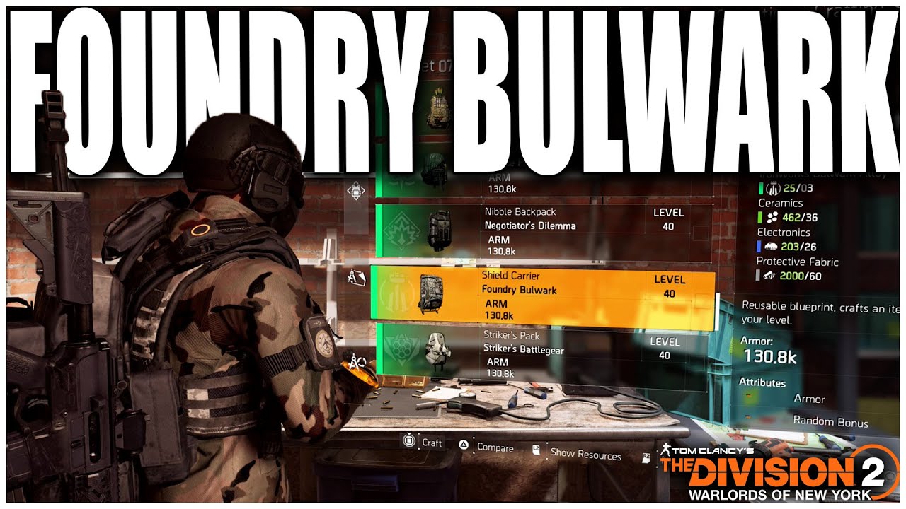 HOW TO GET THE NEW FOUNDRY BULWARK BLUEPRINTS IN THE DIVISION 2 - BOTH PROJECTS YOU NEED TO COMPLETE