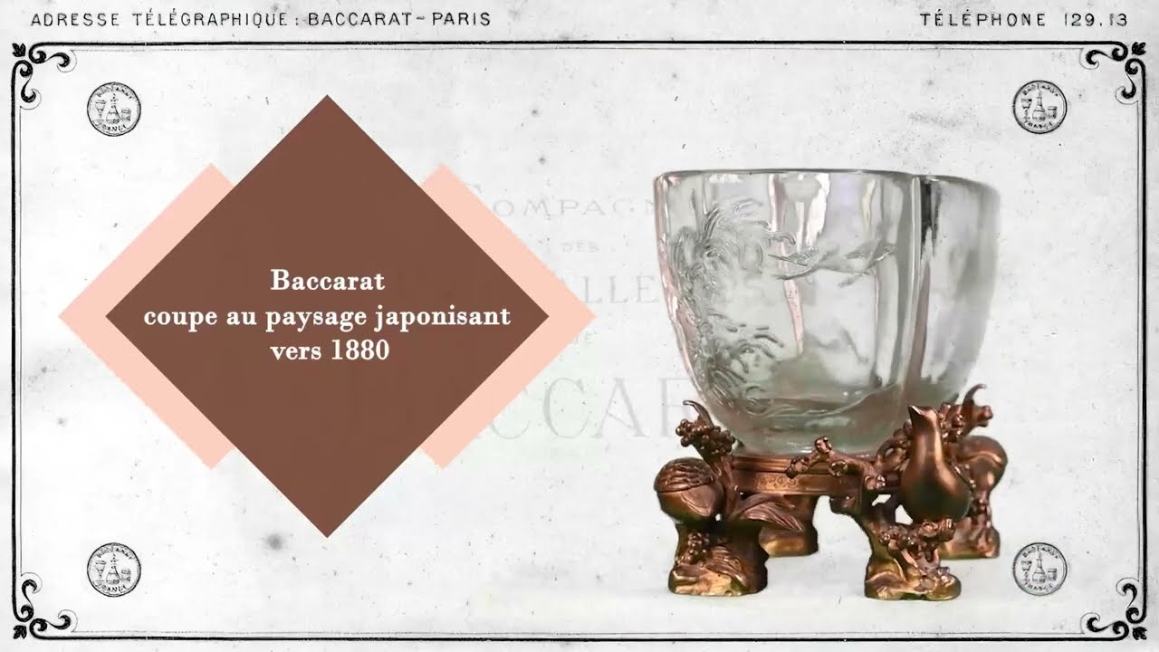 Baccarat, cut with Japanese landscape, circa 1880