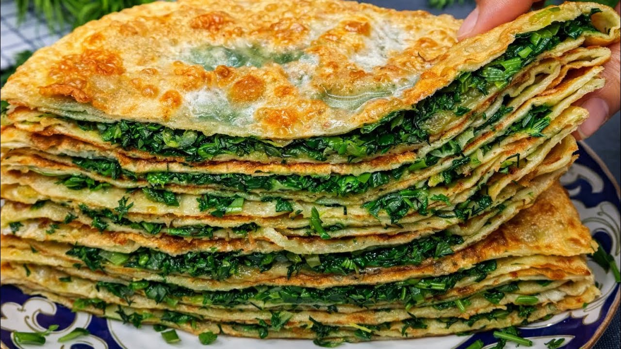Мука+Вода и Зелень!!! ВКУСНЕЕ ВСЯКИХ ЧЕБУРЕКОВ!! Потрясающее лепёшки с зеленью