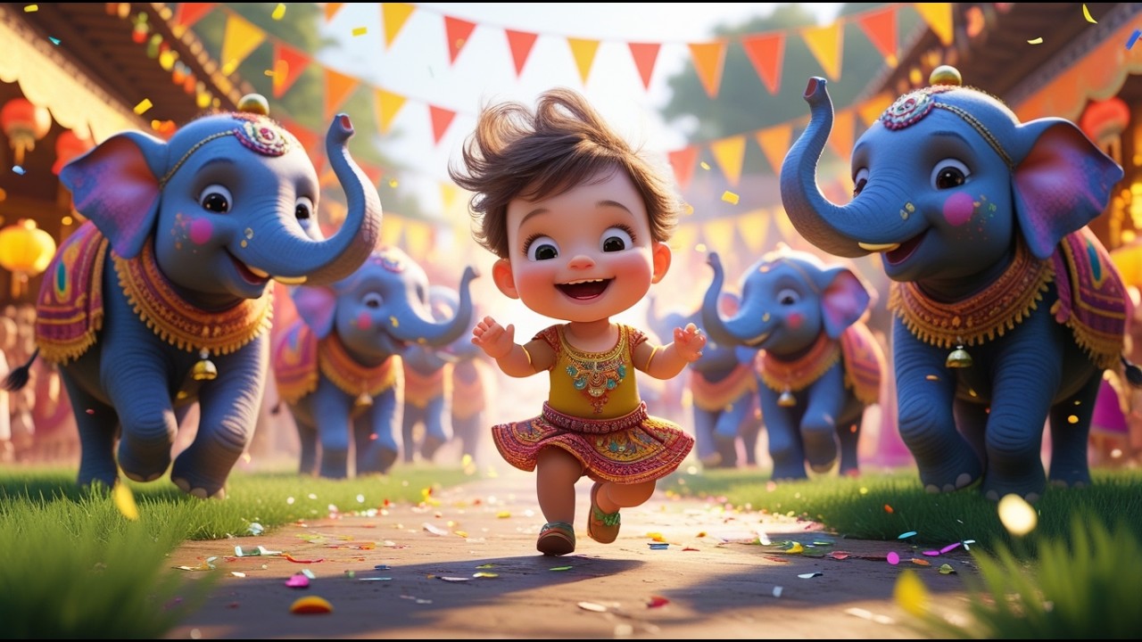 Baby at the Grand Elephant Festival 🐘🎉 | Learn Animals & Colors for Kids | Fun Preschool Adventure