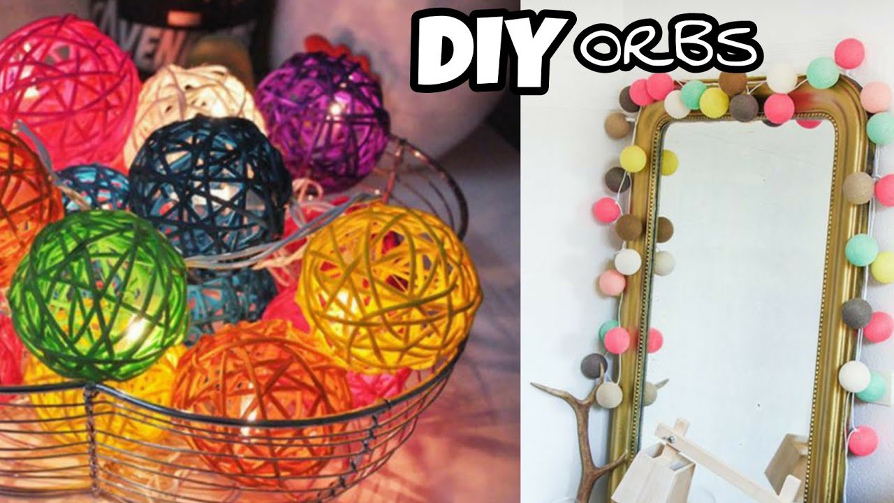 DIY Cute String Lights | DIY Yarn Orbs  | DIY Room decoration with lights