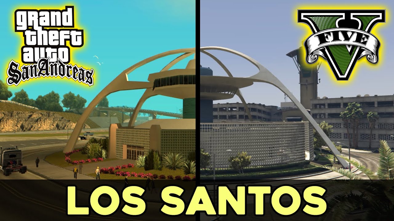Сравнение мест Лос-Сантоса из GTA San Andreas и GTA V 🔍