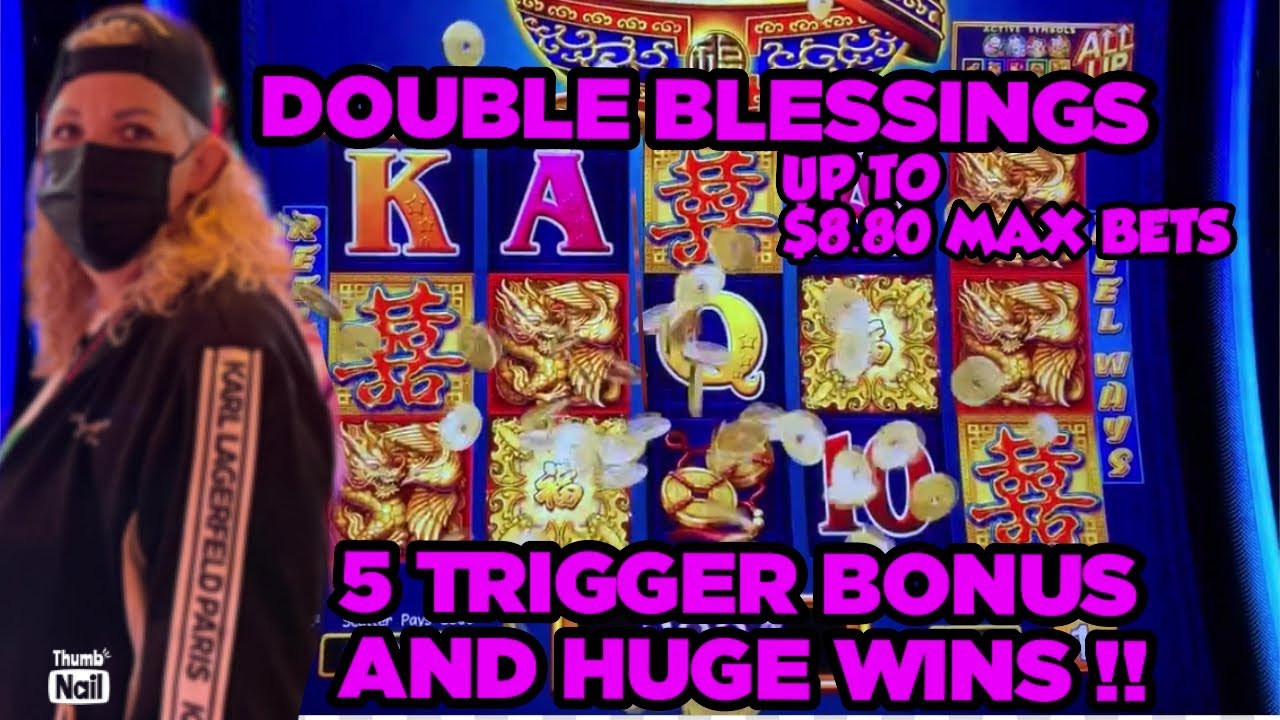 💵🤑 DOUBLE BLESSINGS 5 SYMBOL TRIGGER AND HUGE WINS 🤑💵 #casino #doubleblessings #slots