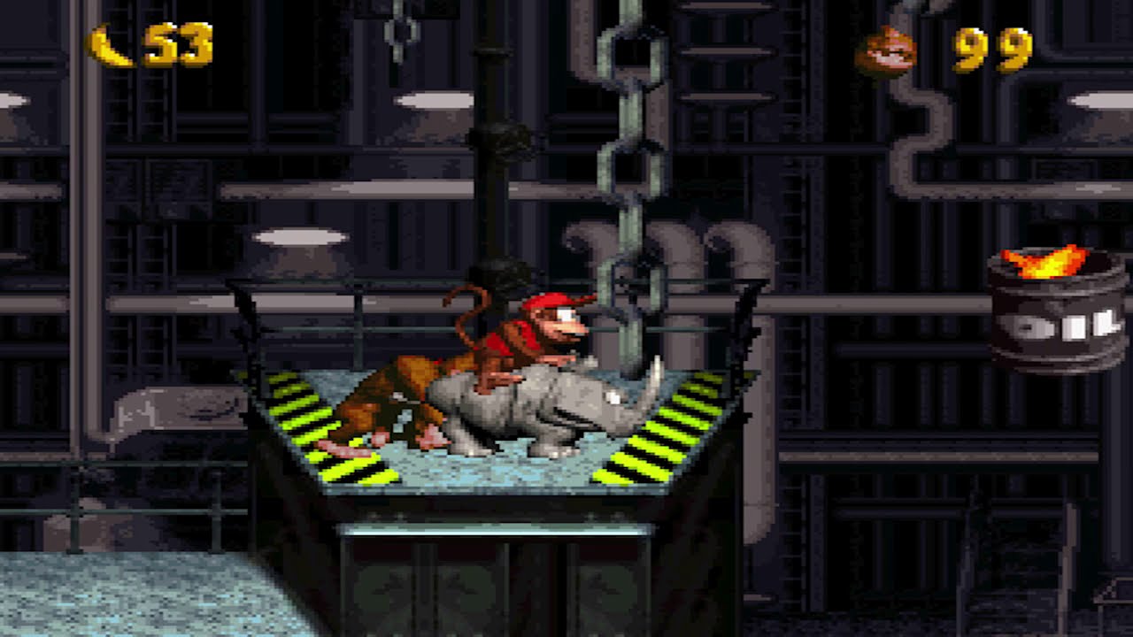 Donkey Kong Country: Level 27: Oil Drum Alley