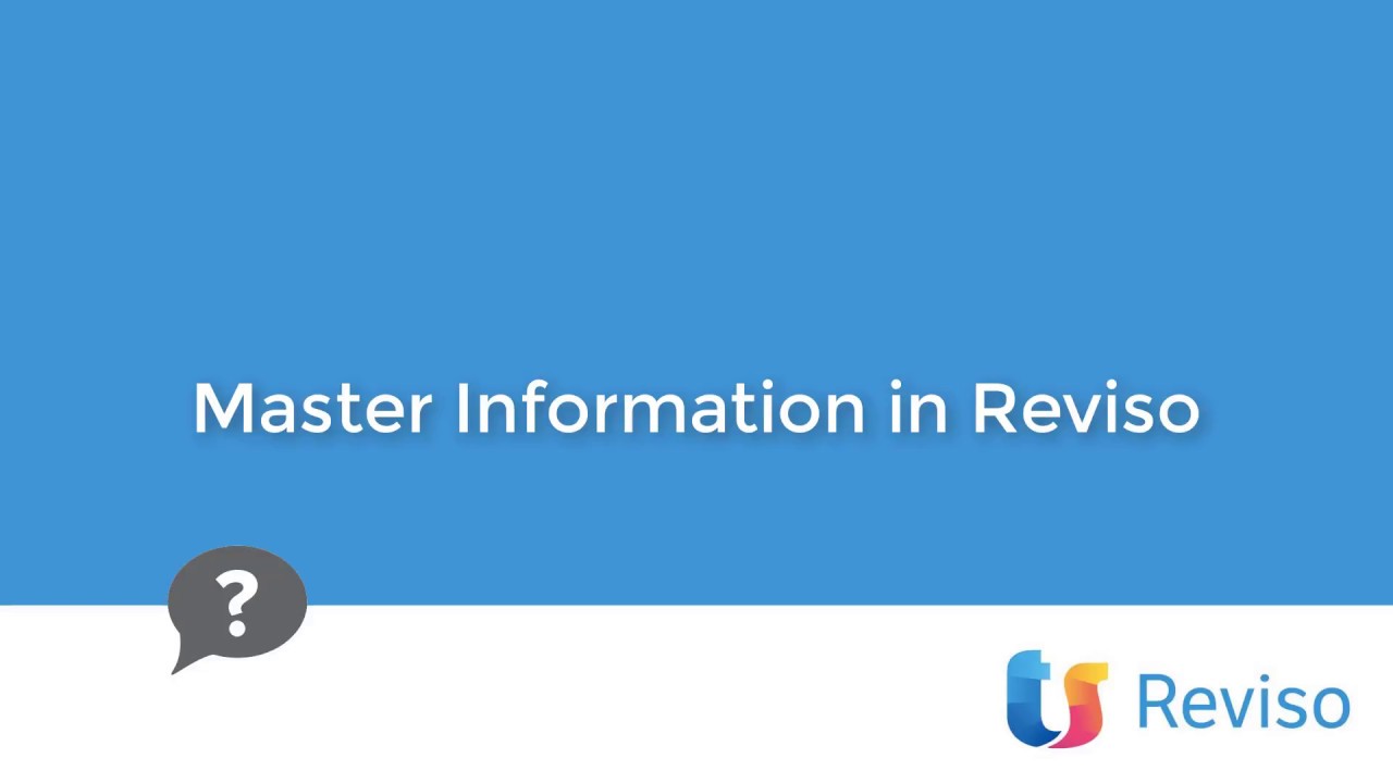 Master information in Reviso