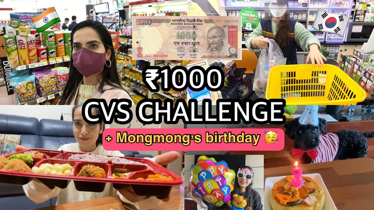 🇰🇷24 ЧАСА ₹ 1000 CVS CHALLENGE + видеоблог о дне рождения Монгмонга 🎂💕