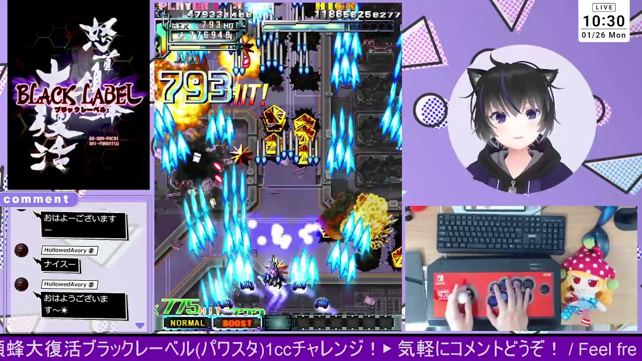 怒首領蜂大復活ブラックレーベル - 5面の練習開始します。