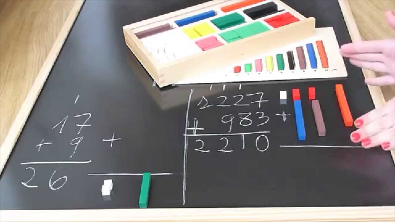 Sumar llevando con Regletas de Cuisenaire