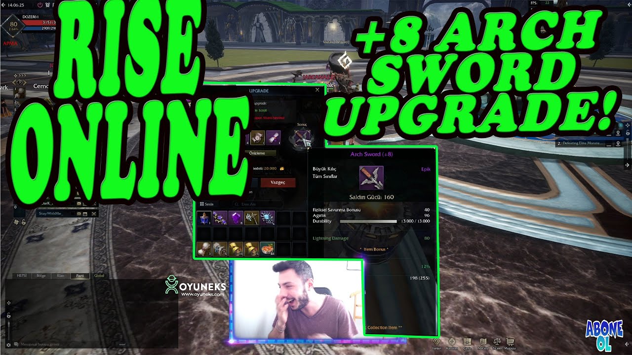 RİSE ONLİNE - B14 | +8 ARCH SWORD MU!| DEMİRCİDEN KÂRLI AYRILDIK!|RUNİC GOLEM FARM! | 80 LVL OLDUK!