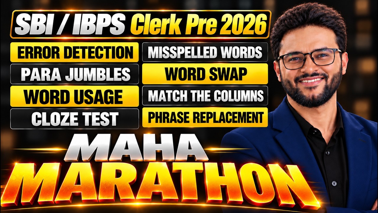 🔥SBI Clerk 2026 आखिरी वार🏹 Complete English Marathon | IBPS Clerk 2026 | Most Expected Questions