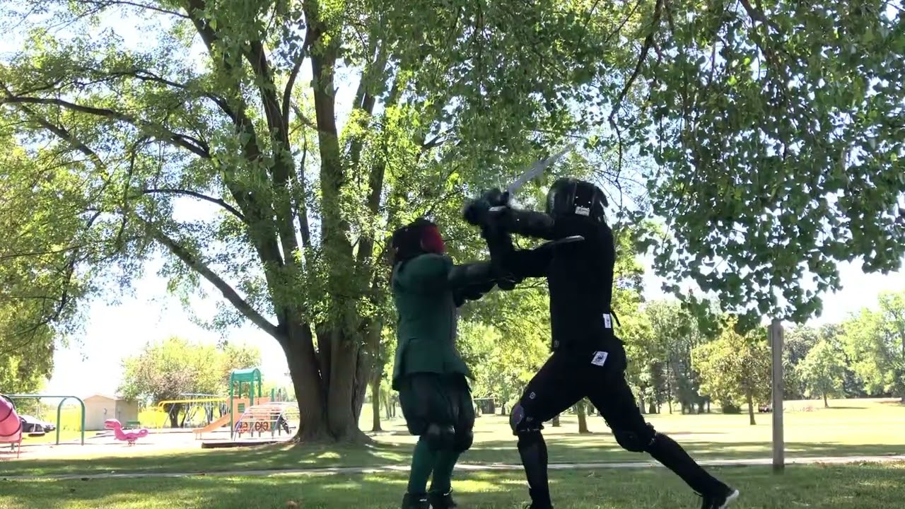 Superior fencing Landsknecht gear-set! (HEMA) Park Duel!!