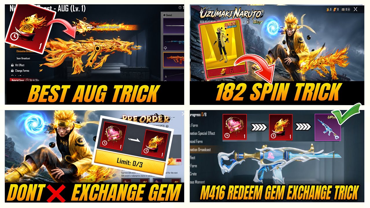 NEW AUG GUN SKIN TRICK 🔥 | NEW NARUTO ULTIMATE CRATE OPENING TRICK | NEW PRE-ORDER EVENT EXPLAINED