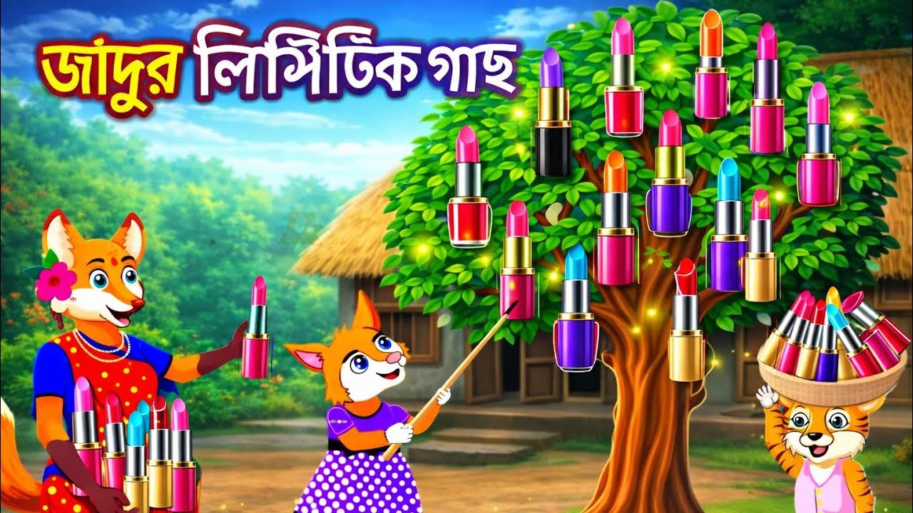 জাদুর লিপস্টিক গাছ | Magic lipstick Tree | Fox cartoon | Rupkothar golpo | Bangla cartoon | cartoon