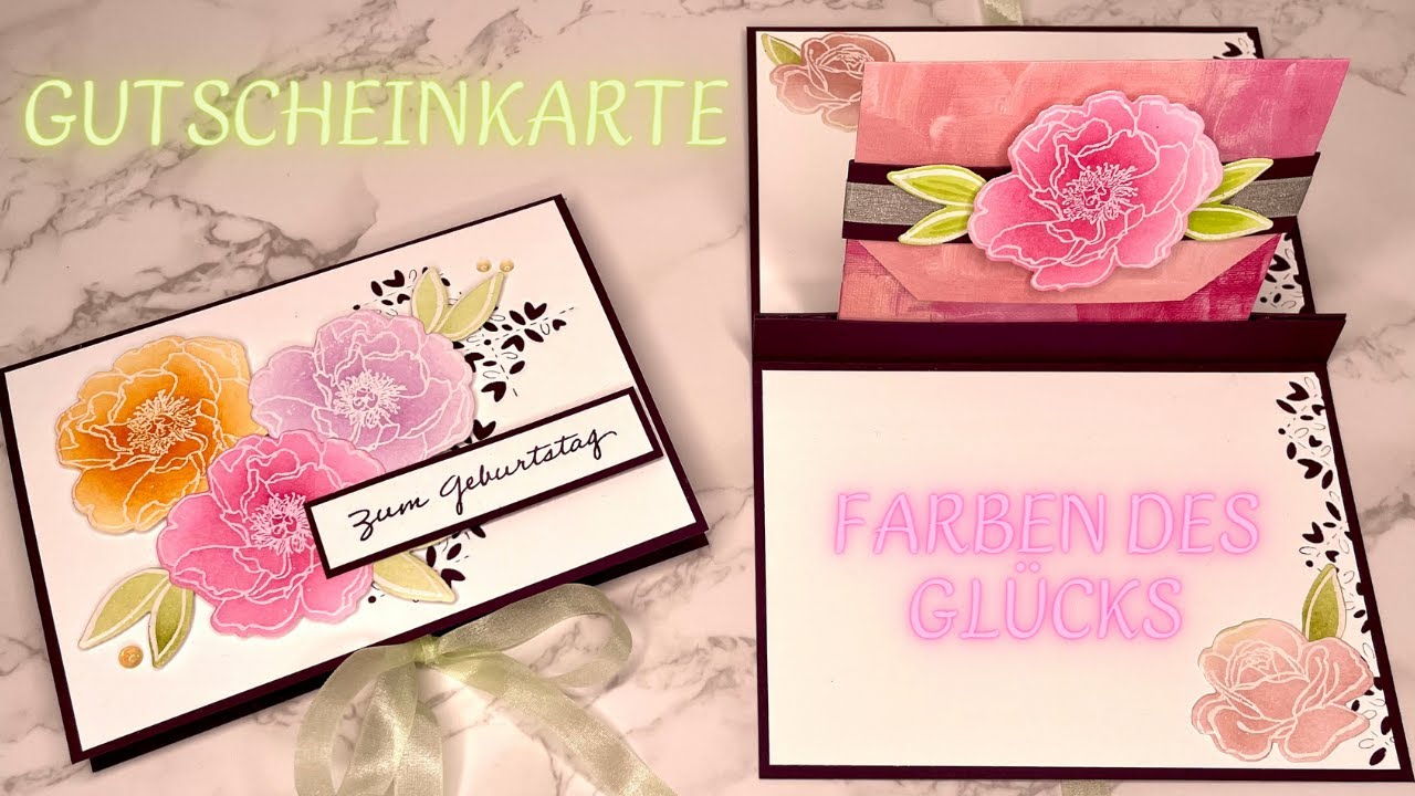 Gutscheinkarte, Farben des Glücks einfach basteln mit Stampin'Up!