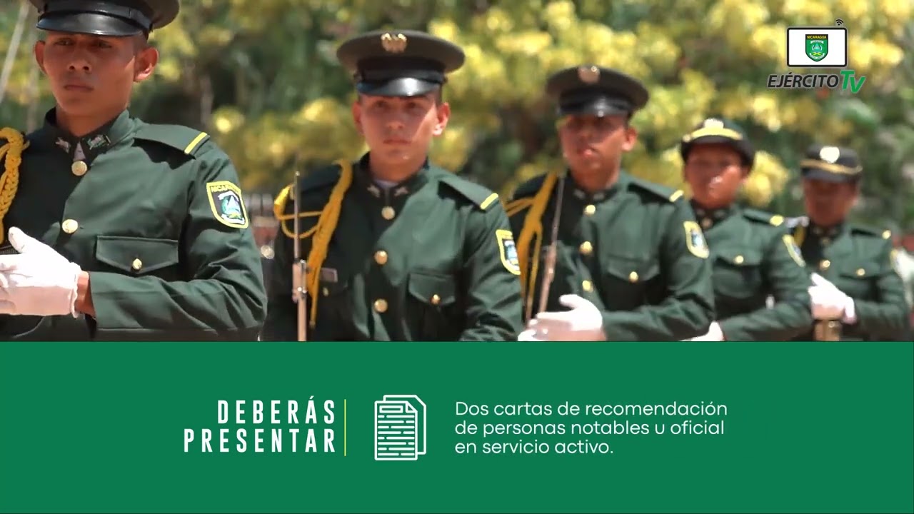 El Ejército de Nicaragua convoca al XXXIII Curso Regular de Cadetes 2025-2028