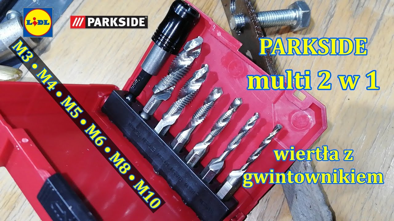 PARKSIDE Wielofunkcyjny zestaw wierteł i gwintowników, 2 w 1 (M3 / M4 / M5 / M6 / M8 / M10