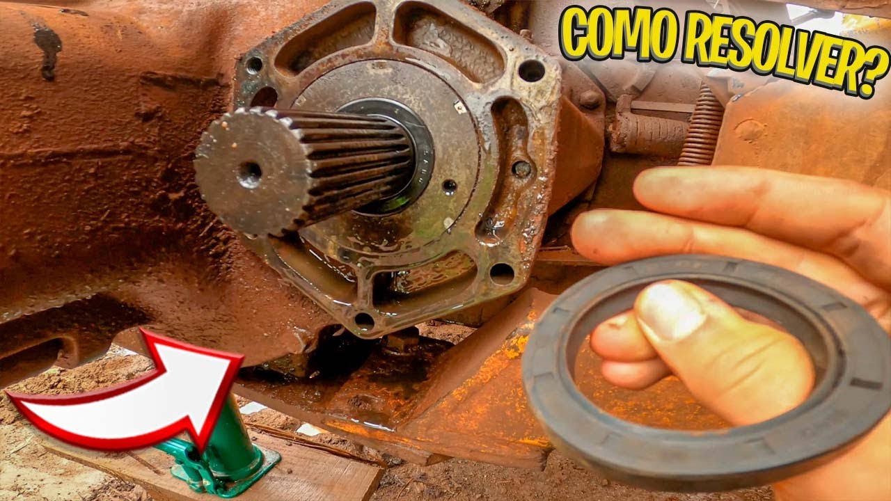 TRATOR SEM FREIO? VAZANDO ÓLEO NA PANELA E LONAS COMO RESOLVER!! VALMET 86 (Troca retentor do eixo)