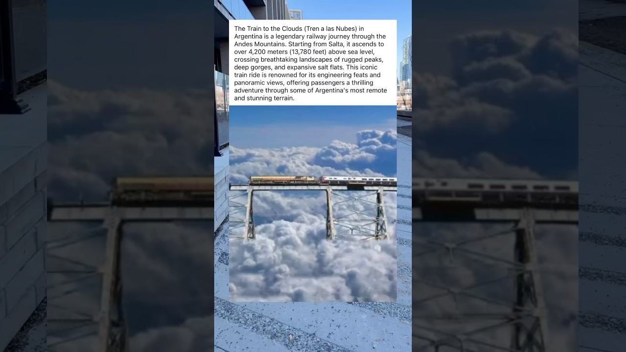 The train to the clouds in Argentina is a legendary railway Journey through the Andes mountains.