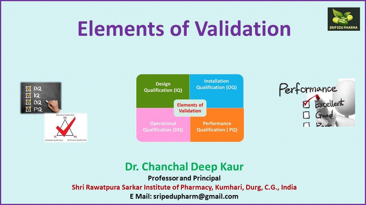Elements of Validation ( Equipment Validation)