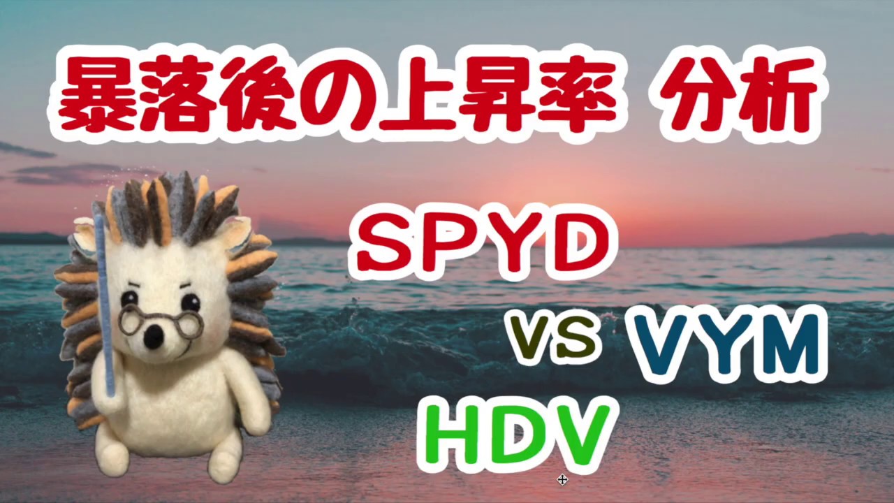 【暴落後の上昇率分析】SPYD vs VYM vs HDV ボラティリティと下落リスクを考えよう【米国高配当ETF】