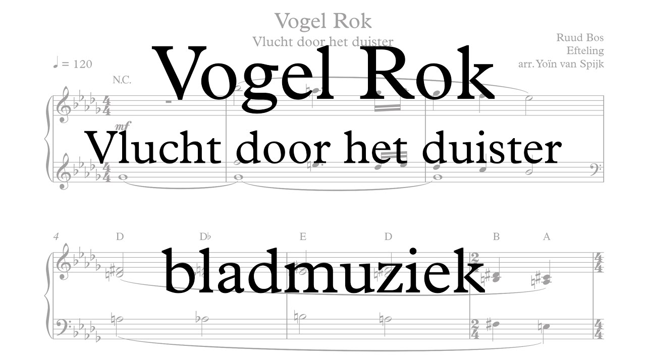 Vogel Rok (Efteling) - Bladmuziek piano (versie 2)