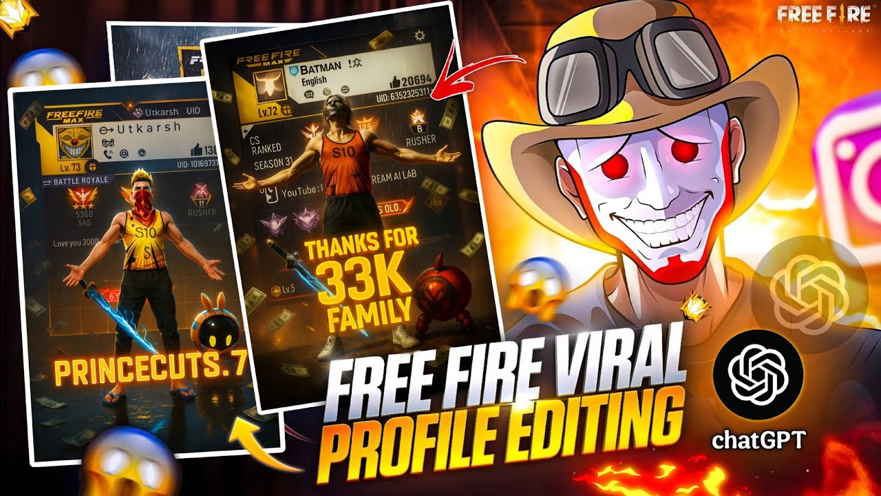 Free Fire Trending Chatgpt Profile Editing Tutorial | free fire trending chatgpt photo editing #ff