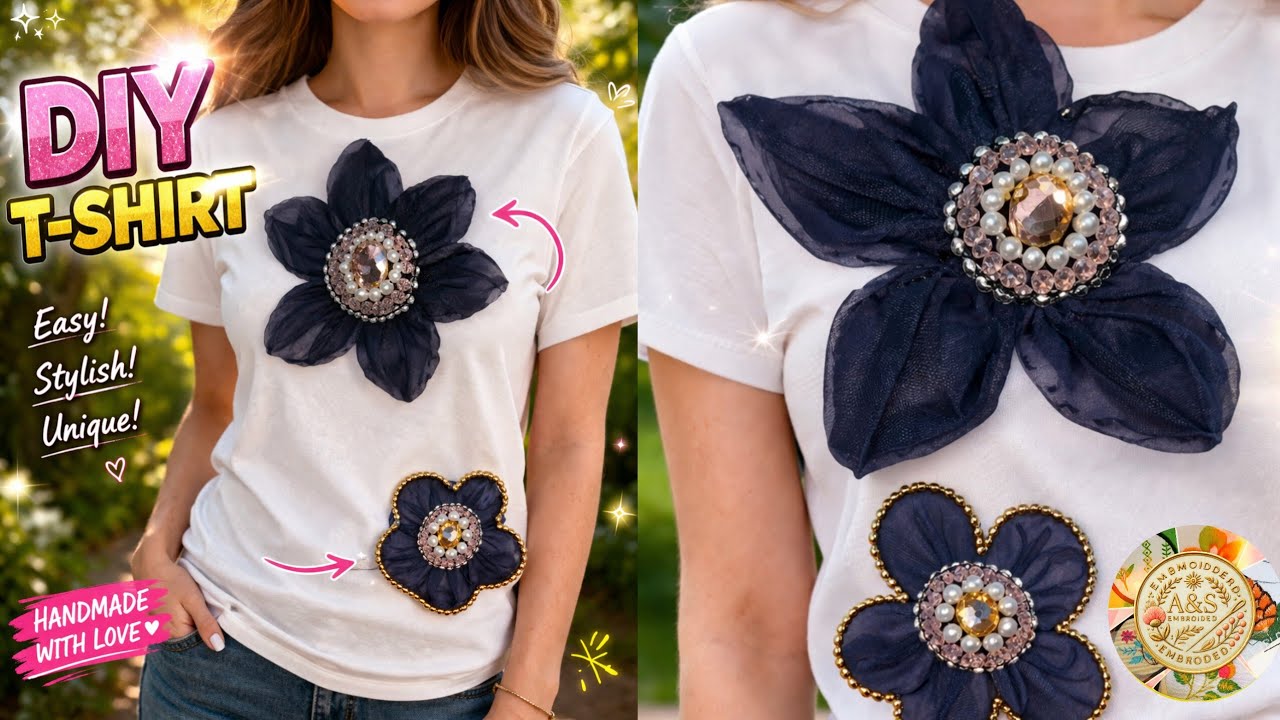 DIY Fashion Hack | Make Your T-Shirt Look Expensive |Designer Look T-Shirt at Home #diy #viralvideo 
