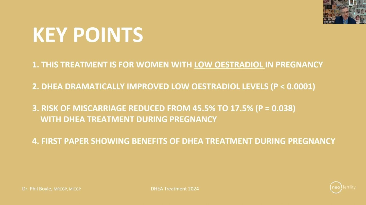 DHEA treatment during pregnancy reduces risk of miscarriage for women with low oestradiol