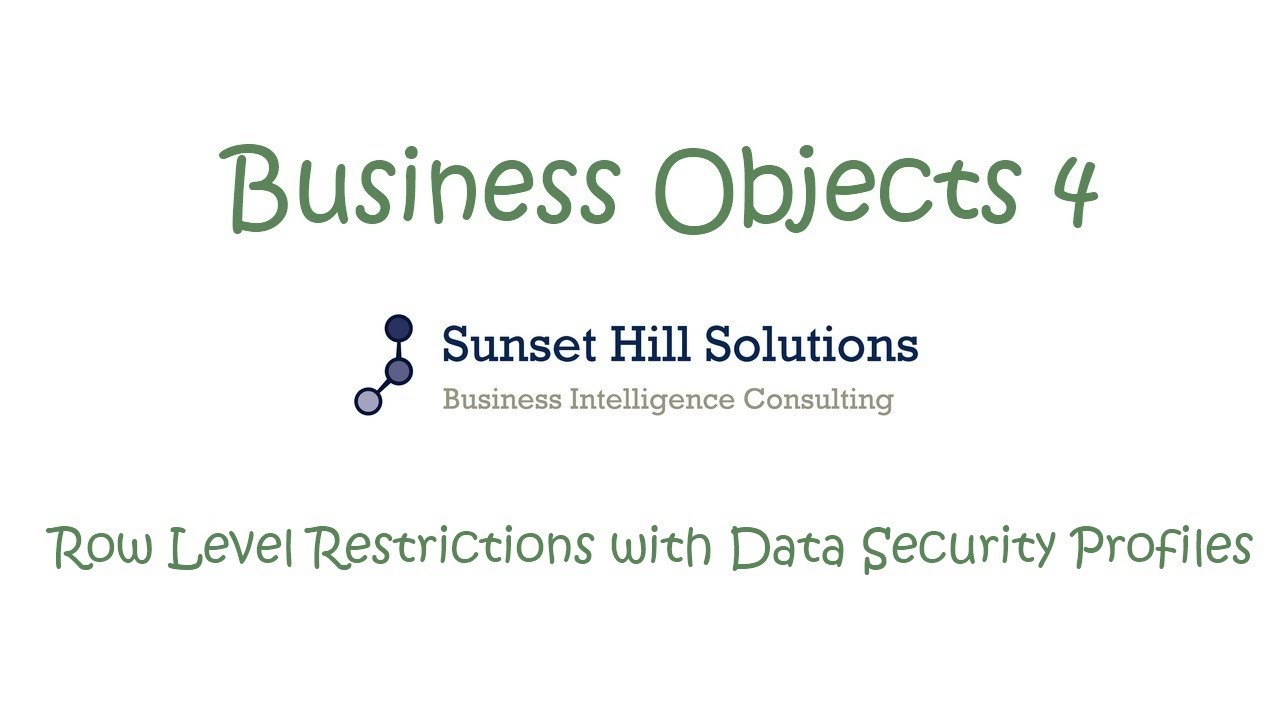 Business Objects 4x Information Design Tool - Row Level Restrictions using Data Security Profiles