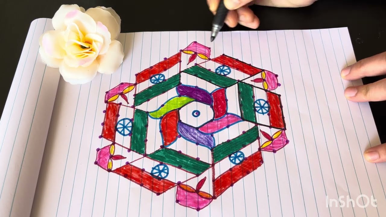 Let’s draw ✍️ beautiful creative rangoli ✨🎼 #rangoli  #drawing #youtubevideo #subscribe#viralvideo 