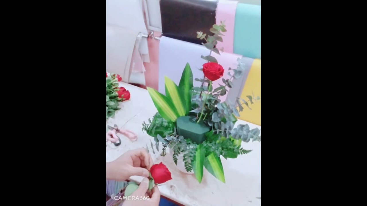 All Red Rose's and baby Rose's vace flowers arrangement 