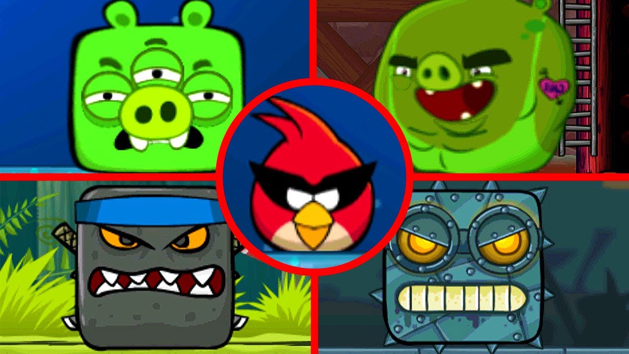 Angry Birds Space Ball Red Ball 4 Mod - All Bosses (Boss Fight) 1080P 60 FPS