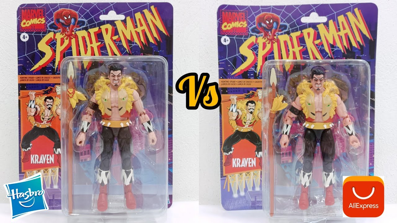 KRAVEN MARVEL LEGENDS RETRO HASBRO 2023 VS KRAVEN K.O. BOOTLEG EN QUE NO TE DEN GATO POR LIEBRE