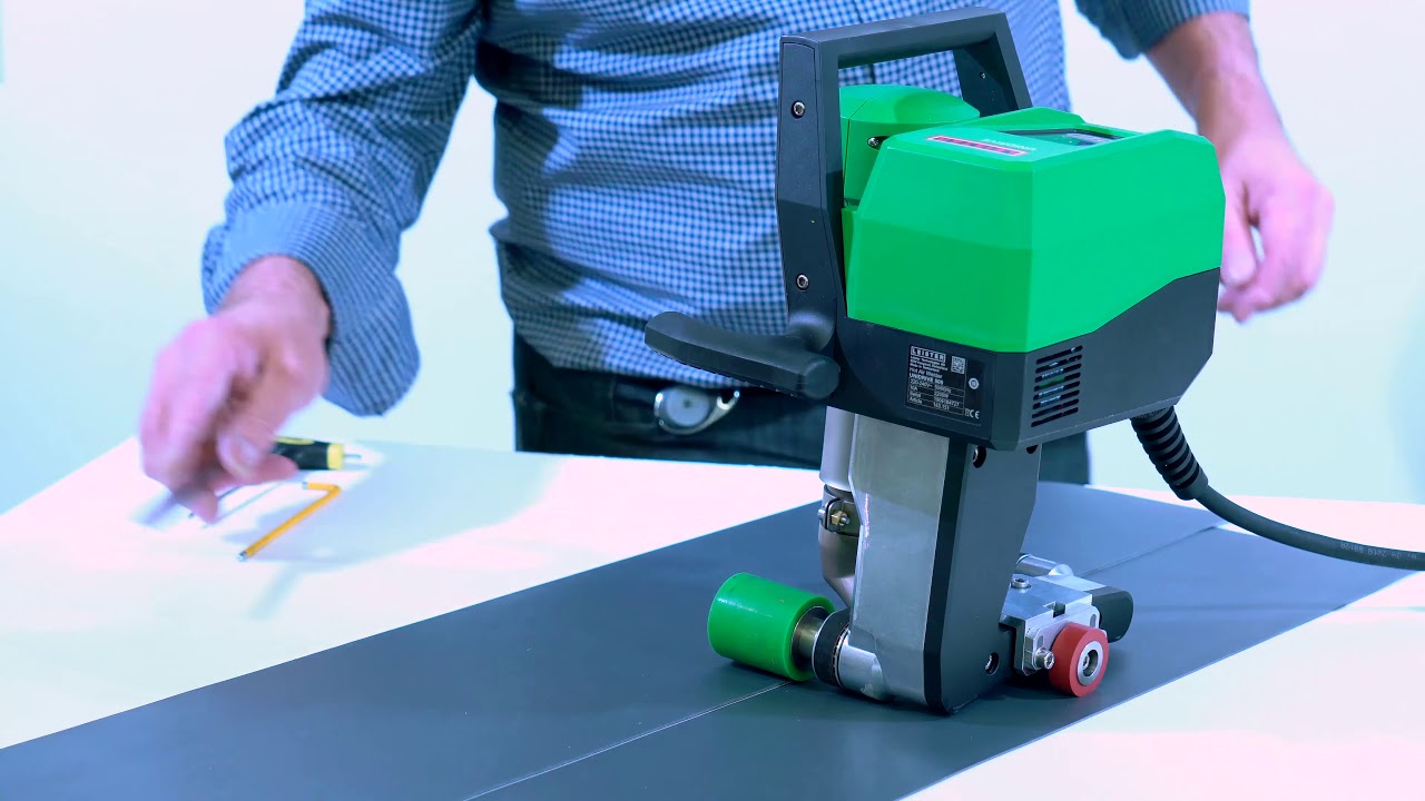 Instalacja wspornika z dodatkową rolką Leister UNIDRIVE 500