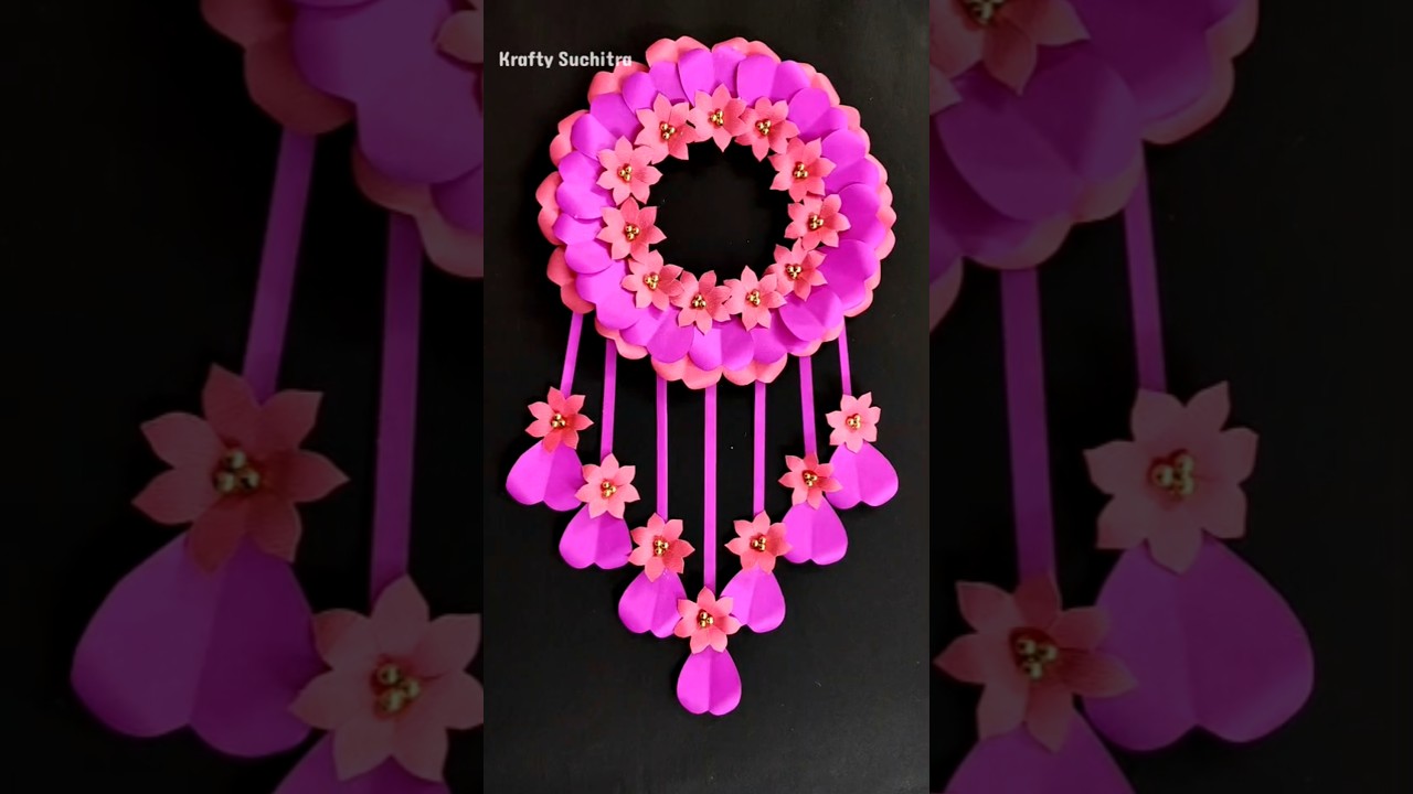 Beautiful paper flower wall hanging ideas 