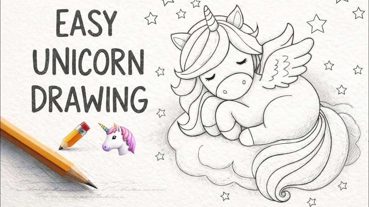 Unicorn Drawing Step by Step 🦄✨ | Easy Unicorn Drawing for Kids | Anjali ki Drawing Duniya
