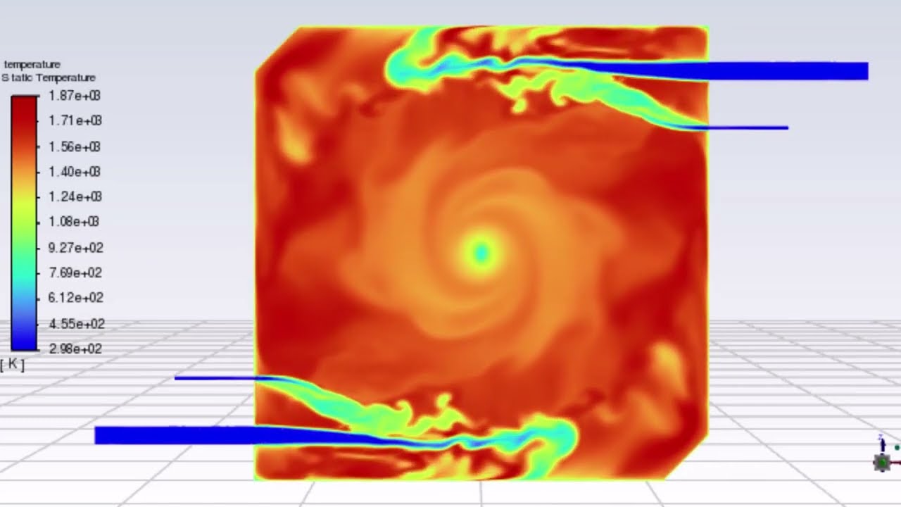 [DES simulation] Unsteady reactive fluid dynamics CFD analysis of a methane burning cyclonic burner