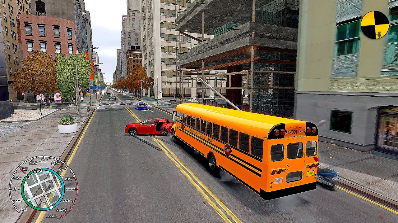 GTA 4 Crazy School Bus Crashes Ep.30