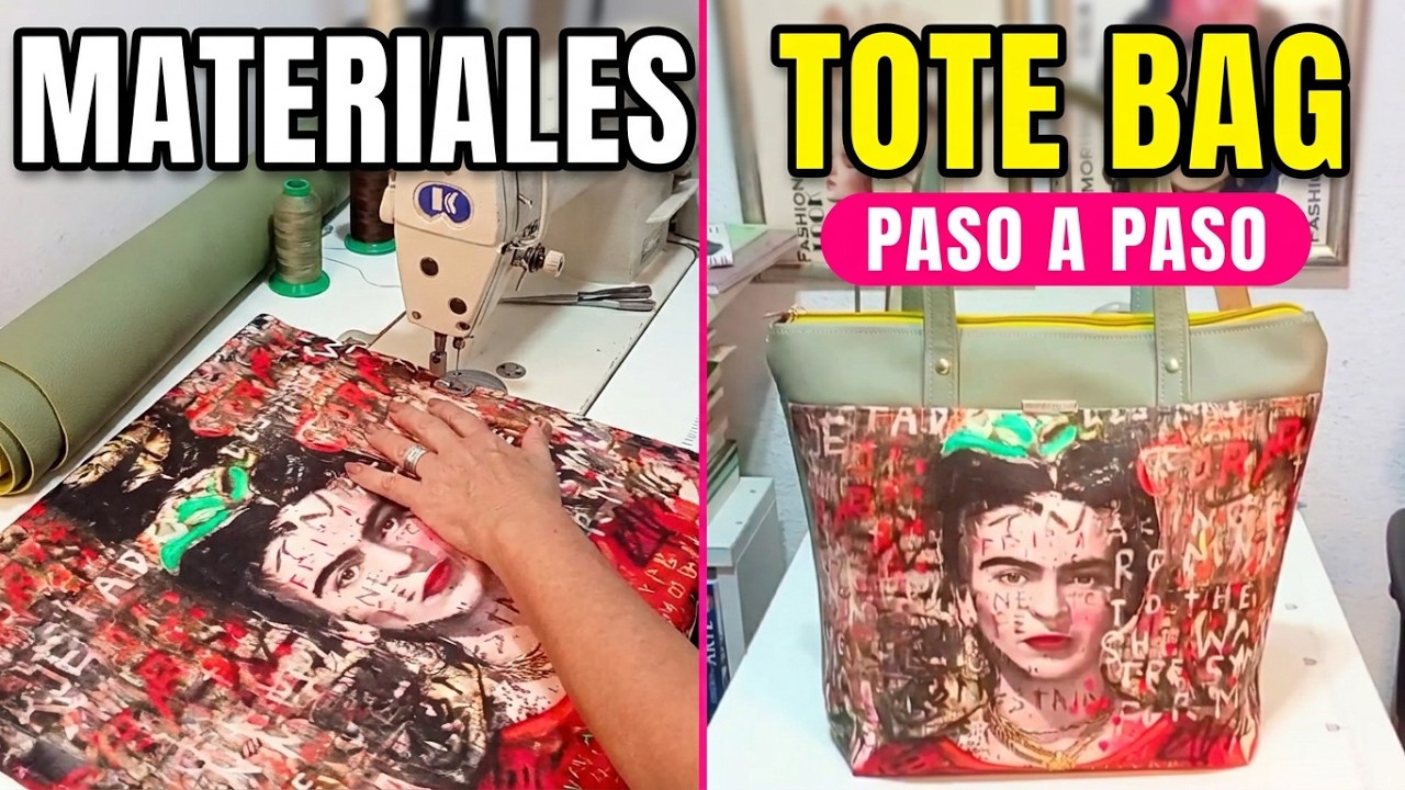 Cómo hacer un tote Bag combinando cuerina y tela . Patrones y paso a paso .