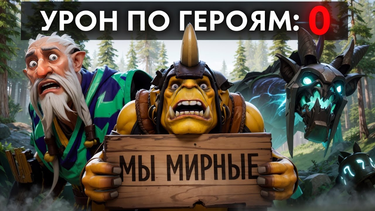 НАНЕСЛИ 0 УРОНА ПО ГЕРОЯМ, ЧТОБЫ ВЫИГРАТЬ ИГРУ