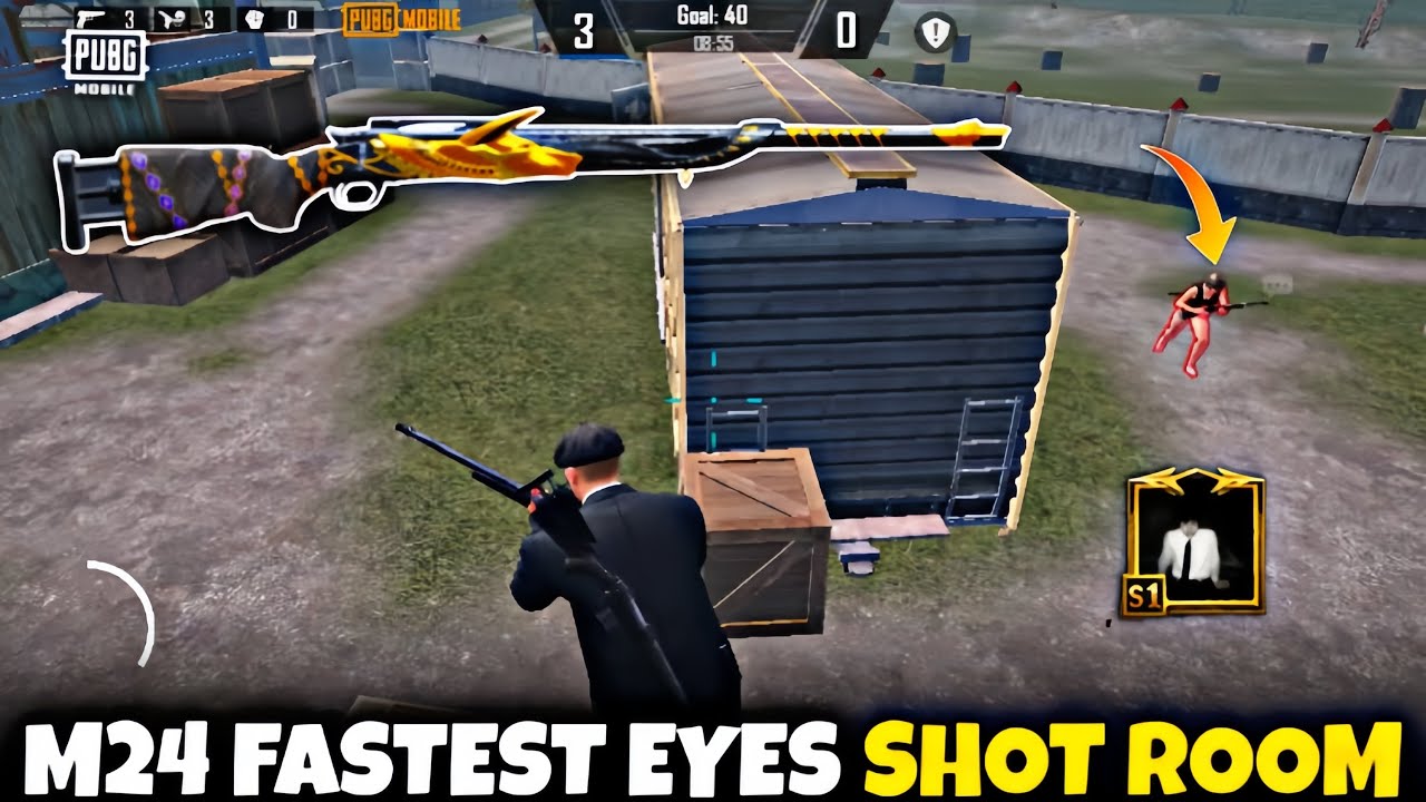 M24 FASTEST EYES SHOT ROOM WITH HARDEST KILLS🥶🔥#pubgmobile 