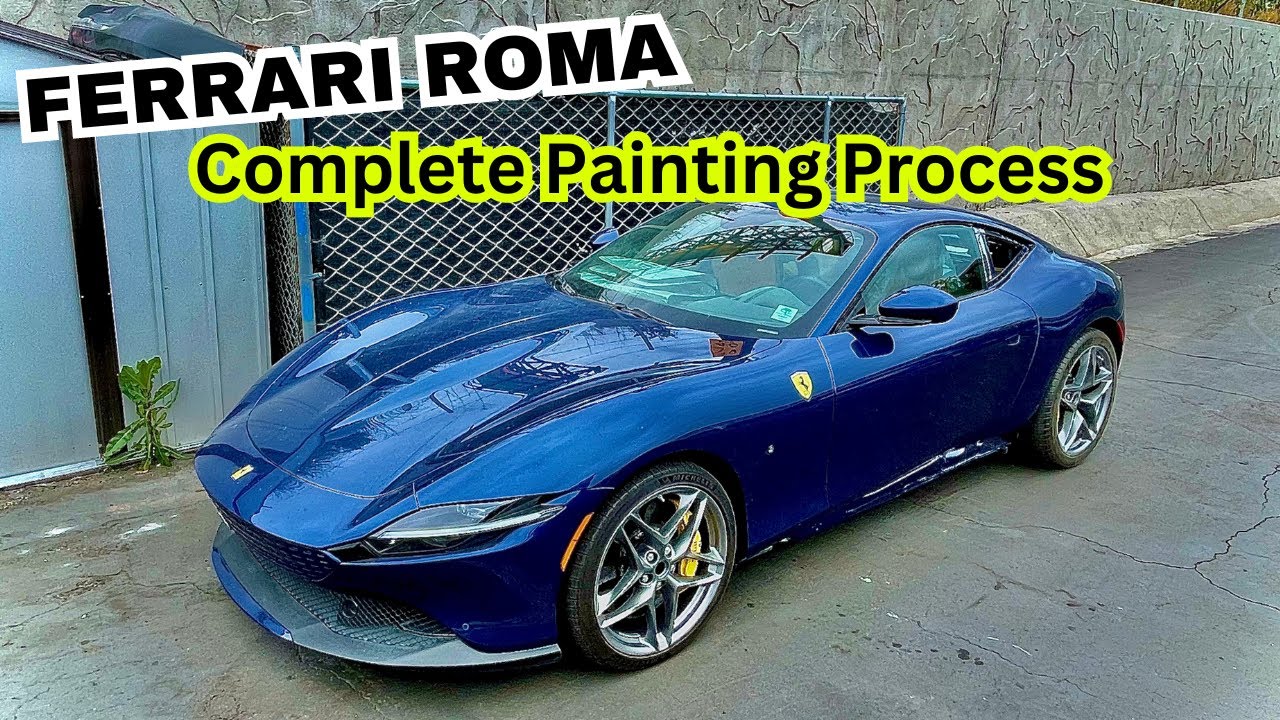 Ferrari Roma Complete Painting Process after Crash and Repairs
