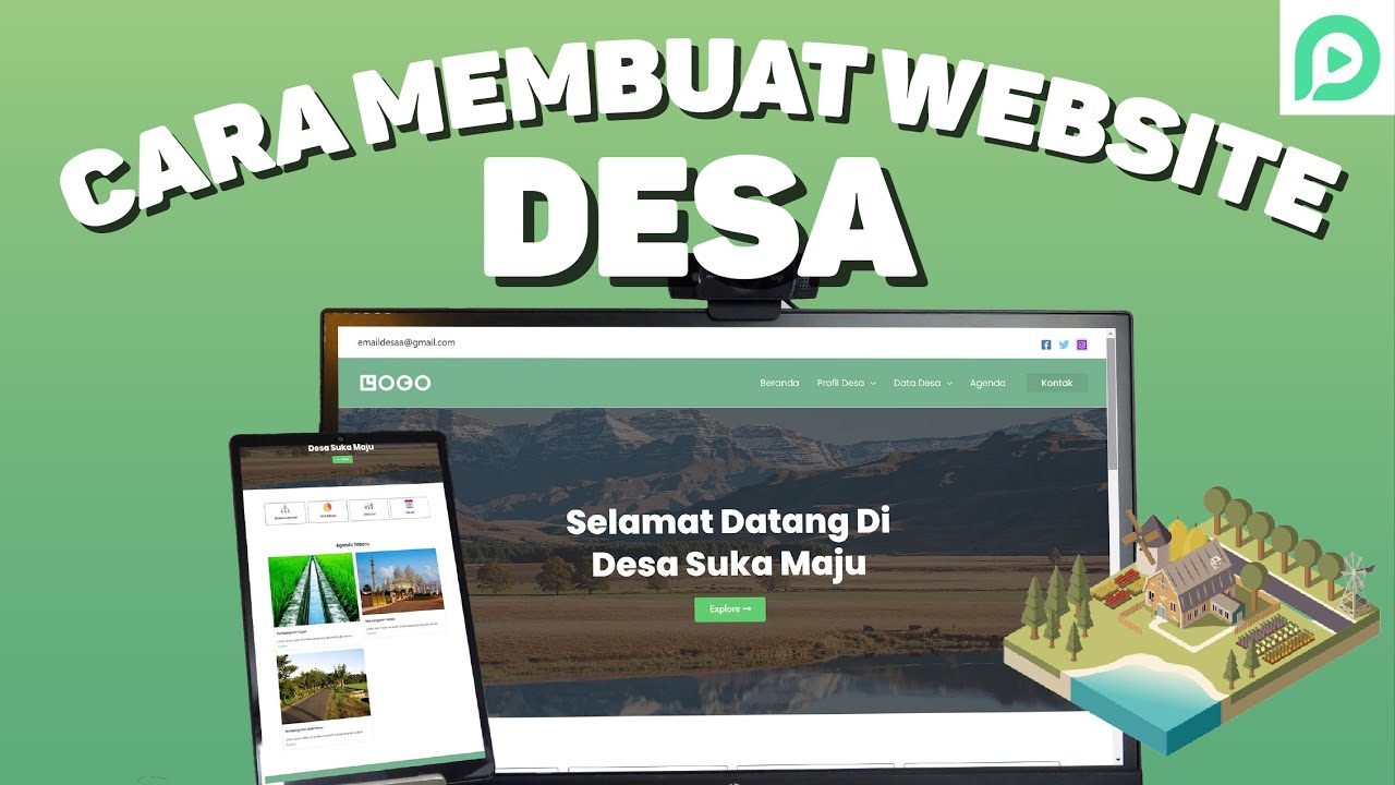 Cara Membuat WEBSITE DESA dari 0 TANPA KODING - Full Lengkap (2023)