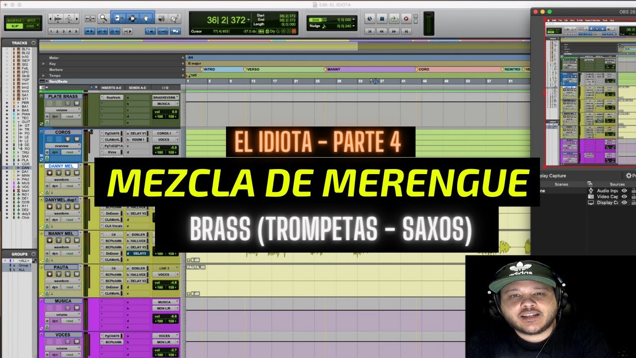 COMO MEZCLAR BRASS (TROMPETA Y SAXOS) EN EL MERENGUE - EL IDIOTA MIX parte 4 | Manny Cruz