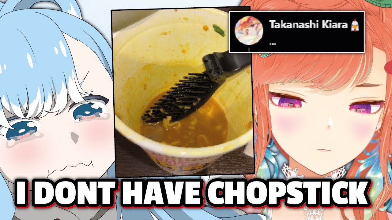 Kiara speechless when She found out Kobo eat Ramen with COMB (she doesnt have chopstick)