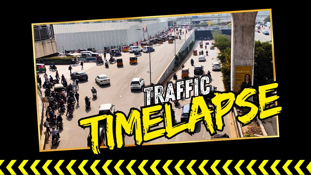 Cinematic Traffic Timelapse: Hyderabad Hitech City Main Road | Raidurg | 4K Urban Flow