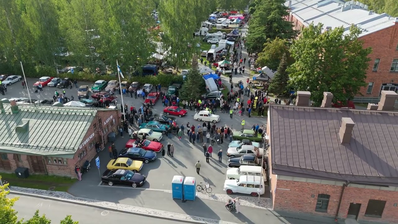 Kuopion rompepäivät, drone-otokset / Kuopio Vintage Vehicle Gathering; drone clips; 30.8.2025