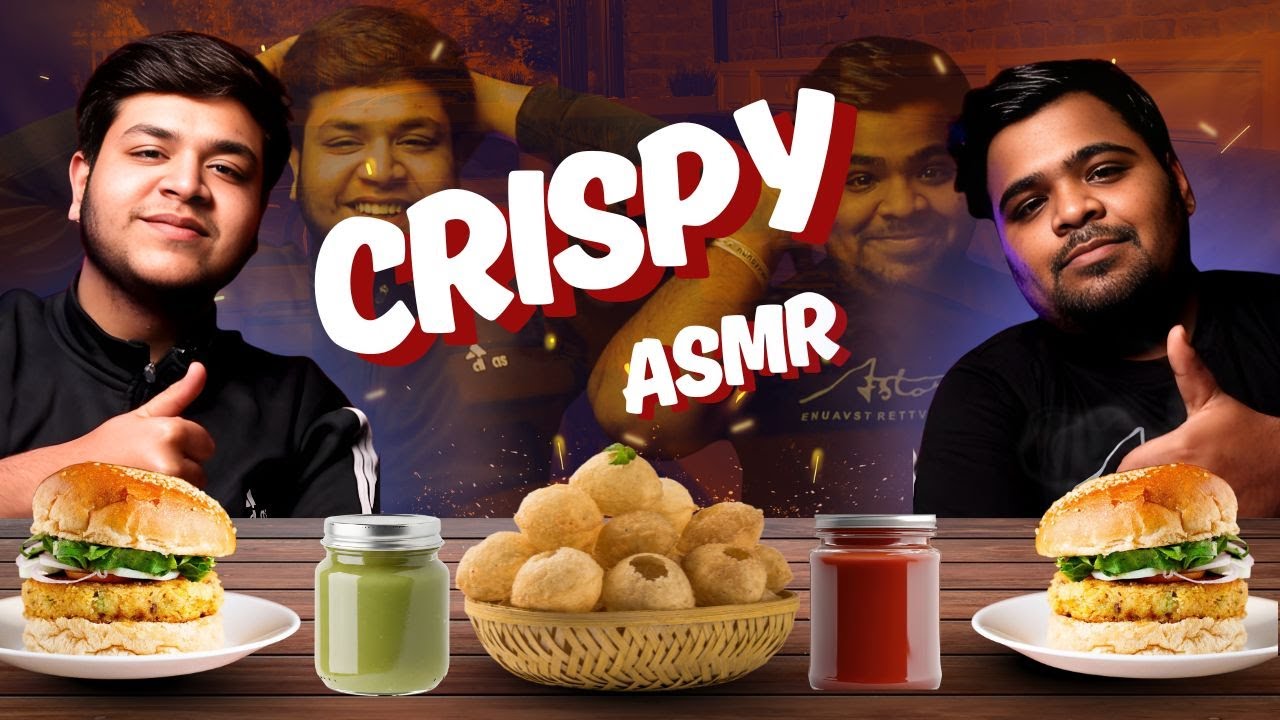 Burger & Golgappe ASMR 😍 Crunchy • Juicy • Spicy Eating Sounds