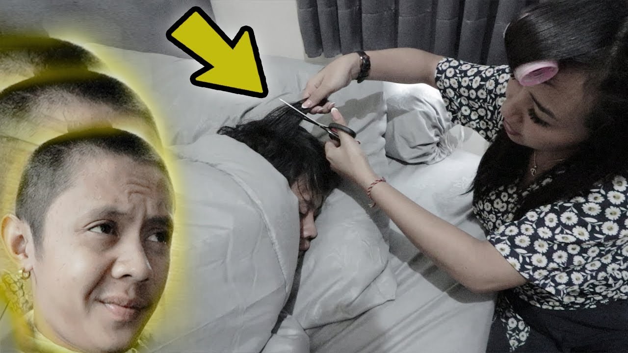 PRANK POTONG RAMBUT PACAR SAMPAI BOTAK! LANGSUNG BANTING HP!!! 😭😭😭