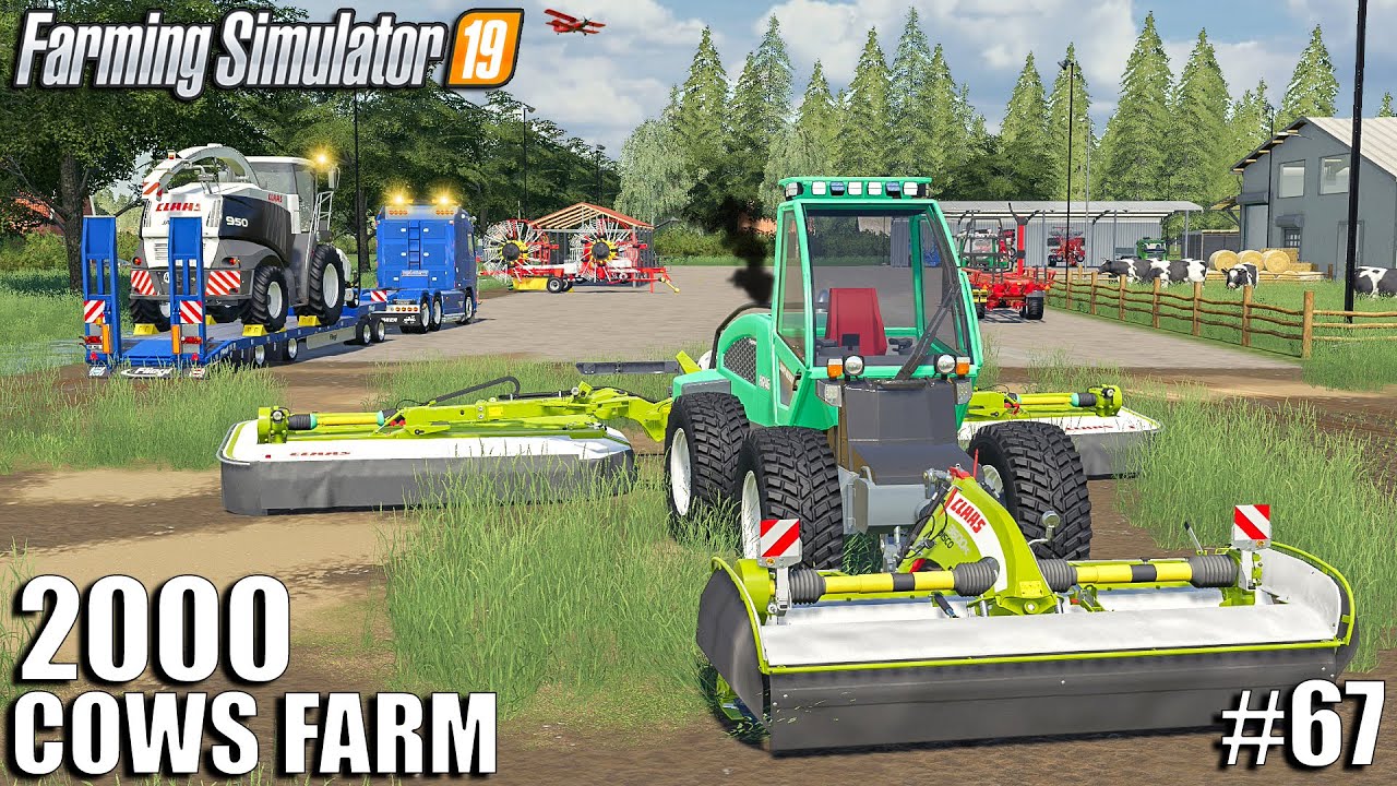 Mowing w/ Sampo RosenLew, Delivery of CLAAS 970 | 2000 Cows Farm | Farming Simulator 19 | Episode 67